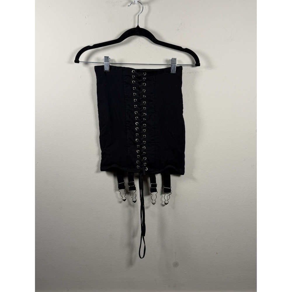 Y2K‎  Mini Skirt Small Punk High Waist Sexy Skirt Rave Festival Metal Goth Clips